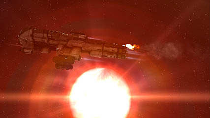 Sometimes when critically damaged, the sun is the easiest warp out to find