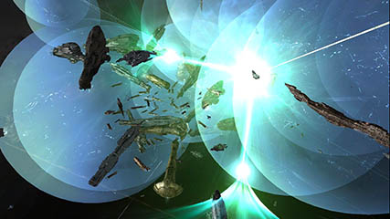 Titans firing their special Doomsday weapons on a Dreadnaught