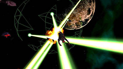 Shivan Cain Class Cruiser Under Attack