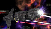 Cruiser Firing Beam Cannons