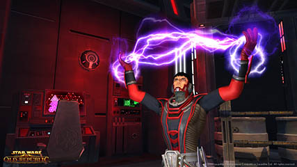 Sith Inquisitor Wields Force Lightning