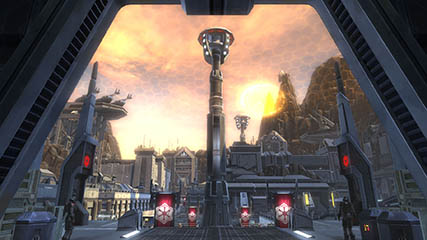 Arrived in Balmorra, my first view as I walk outside