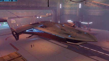 The luxurious X-70B Phantom (Agent Rigby' starship)